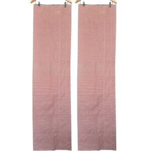 Red and White Striped Linen Valance Set of 2  60"x16"